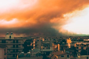 强风和高温导致野火在希腊雅典蔓延。