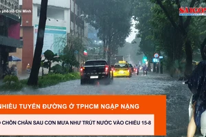 Nhiều tuyến đường ở TPHCM ngập nặng, xe cộ chôn chân sau cơn mưa như trút nước chiều 15-8
