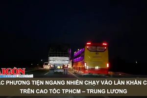 Các phương tiện ngang nhiên chạy vào làn khẩn cấp trên cao tốc TPHCM – Trung Lương