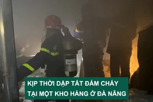 Kịp thời dập tắt đám cháy tại một kho hàng ở Đà Nẵng