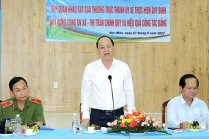 Đồng chí Nguyễn Hồ Hải phát biểu tại buổi làm việc. Ảnh: NGÔ BÌNH