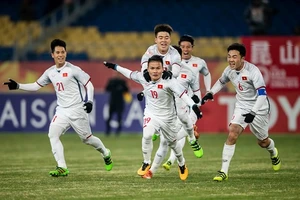 Phút mừng vui chiến thắng của các cầu thủ U23 Việt Nam