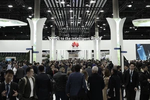 Khu triển lãm Hội trường 1 của Huawei tại MWC Barcelona 2023