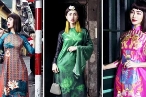 Ấn tượng với nghê Việt trên áo dài truyền thống