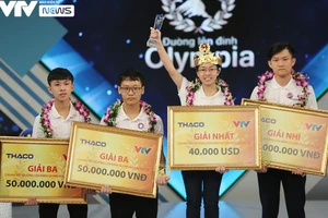 Nguyễn Thị Thu Hằng (Trường THPT Kim Sơn A, Ninh Bình) xuất sắc trở thành nhà vô địch cuộc thi Đường lên đỉnh Olympia 2020. Ảnh: VTV
