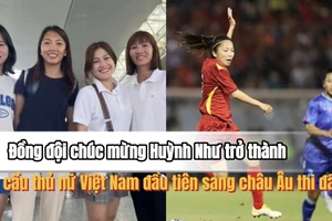 Đồng đội chúc mừng Huỳnh Như trở thành cầu thủ nữ Việt Nam đầu tiên sang châu Âu thi đấu