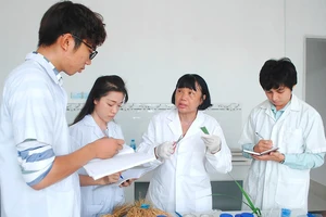 GS-TS Nguyễn Thị Lang truyền lại kiến thức cho sinh viên