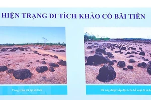 Hình ảnh về hiện trạng di tích khảo cổ Bãi Tiên. Ảnh: TTXVN