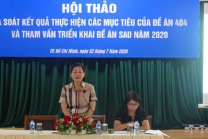 Phó Chủ tịch Hội Liên hiệp Phụ nữ Việt Nam Trần Thị Hương chủ trì hội thảo