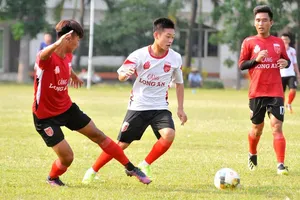 Đội trẻ Long An với lực lượng từ các lứa U21 và U19. Ảnh: Anh Tuấn 