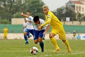 Hà Tĩnh bị cản bước trên sân Tự Do. Ảnh: MINH HOÀNG