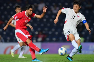 U23 Jordan (trái) chơi tấn công khá quyết liệt.