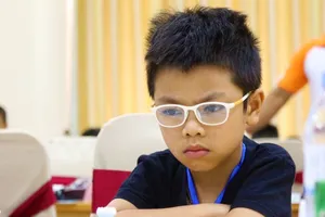 Kỳ thủ Đậu Khương Duy giúp cờ vua trẻ Việt Nam giành HCV lứa tuổi U10 nam. Ảnh: VNchess