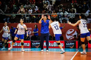 Thầy trò đội tuyển bóng chuyền nữ trẻ VIệt Nam đã có trải nghiệm đặc biệt ở sân chơi thế giới. Ảnh: FIVB