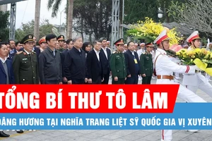 Tổng Bí thư Tô Lâm dâng hương tưởng niệm các Anh hùng liệt sĩ tại Nghĩa trang Liệt sĩ quốc gia Vị Xuyên