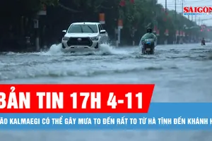 Bản tin 17H 4-11: Bão Kalmaegi có thể gây mưa to đến rất to từ Hà Tĩnh đến Khánh Hòa