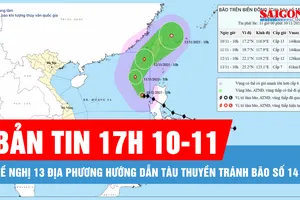 Bản tin 17H 10-11: Đề nghị 13 địa phương hướng dẫn tàu thuyền tránh bão số 14