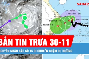 Bản tin trưa 30-11: Nguyên nhân bão số 15 di chuyển chậm dị thường