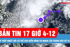 Bản tin 17 giờ 4-12: Áp thấp nhiệt đới có thể vào Biển Đông và mạnh lên thành bão số 16