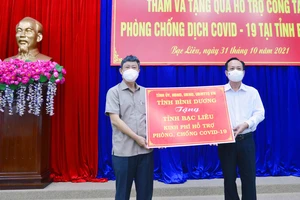 Bình Dương hỗ trợ Bạc Liêu 3 tỷ đồng phòng, chống dịch Covid-19