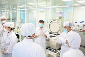 Các nghiên cứu sinh đang làm việc tại Viện Tế bào gốc (Trường ĐH Khoa học tự nhiên - ĐHQG TPHCM) Ảnh: THANH HÙNG
