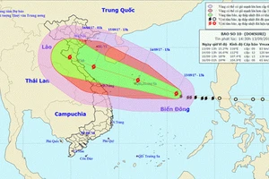 Đường đi và vị trí cơn bão (Nguồn: nchmf.gov.vn)