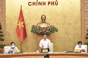 Thủ tướng Phạm Minh Chính chủ trì phiên họp Chính phủ thường kỳ tháng 8 năm 2021. Ảnh: VIẾT CHUNG