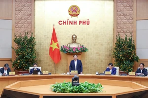 Thủ tướng Phạm Minh Chính chủ trì và phát biểu tại Phiên họp Chính phủ thường kỳ, sáng 28-1. Ảnh: VIẾT CHUNG ​