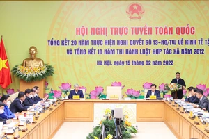 Thủ tướng chủ trì Hội nghị trực tuyến toàn quốc về kinh tế tập thể, HTX. ẢNH: VIẾT CHUNG