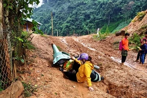 Ảnh minh họa: Giáo viên cắm bản gặp nhiều khó khăn do địa hình phức tạp.