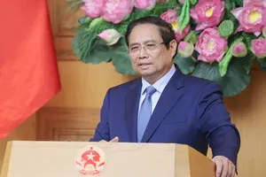 Thủ tướng Phạm Minh Chính phát biểu tại toạ đàm với các doanh nghiệp Nhật Bản đang đầu tư kinh doanh tại Việt Nam. Ảnh: VIẾT CHUNG