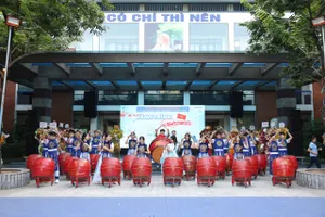 Học sinh Trường THPT Lương Thế Vinh, phường Từ Liêm, Hà Nội. Ảnh: QUANG PHÚC