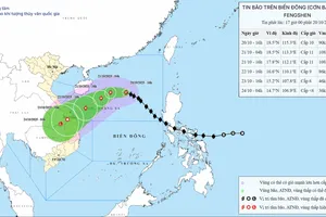 Dự báo hướng di chuyển của bão số 12 - Ảnh Trung tâm Dự báo khí tượng - thủy văn quốc gia