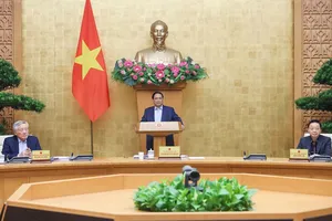 Thủ tướng Phạm Minh Chính chủ trì phiên họp Chính phủ chuyên đề về các Nghị định về Trung tâm tài chính quốc tế tại Việt Nam. Ảnh: VIẾT CHUNG