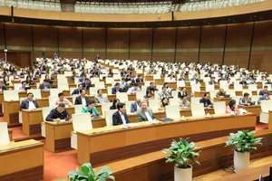 Tổng Bí thư Tô Lâm và Chủ tịch nước Lương Cường cùng các đại biểu Quốc hội dự phiên họp sáng 26-11. Ảnh: QUANG PHÚC