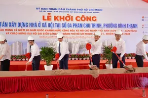 Dự án nhà ở xã hội tại số 4 Phan Chu Trinh, phường Bình Thạnh, TPHCM được khởi công. Ảnh: HOÀNG HÙNG