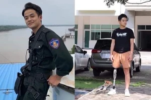 Chiến sĩ Phan Đức Mạnh (trước và sau khi bị tai nạn)