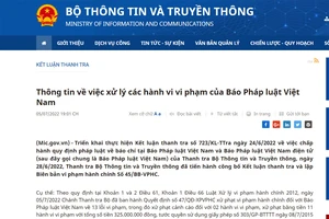 Báo Pháp luật Việt Nam bị phạt 325 triệu đồng và đình bản ấn phẩm điện tử 3 tháng