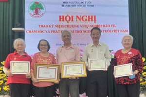 胡志明市举行高龄人事业纪念章颁授仪式