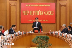 越南国家主席梁强主持中央司法改革指委会第三次会议 。