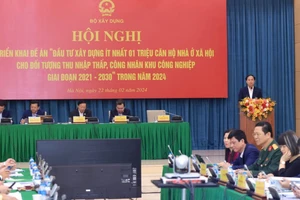 Hội nghị trực tuyến toàn quốc triển khai Đề án Đầu tư xây dựng ít nhất 1 triệu căn hộ nhà ở xã hội, tổ chức sáng 22-2 tại điểm cầu Bộ Xây dựng