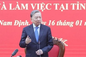 Tổng Bí thư Tô Lâm làm việc với Ban Chấp hành Đảng bộ tỉnh Nam Định. Ảnh: TTXVN