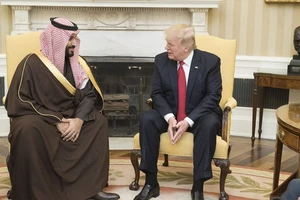 Thái tử Saudi Arabia Mohammed bin Salman và Tổng thống Mỹ Donald Trump hội đàm tại Nhà Trắng năm 2017. Ảnh: WHITE HOUSE PHOTO 