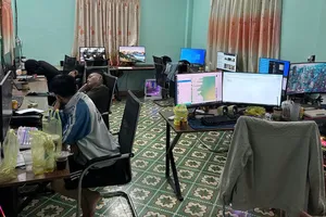 Hiện trường khi lực lượng công an kiểm tra