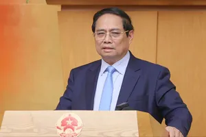 Thủ tướng Phạm Minh Chính phát biểu tại phiên họp Chính phủ chuyên đề pháp luật. Ảnh: VIẾT CHUNG