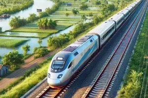 Dự án đầu tư tuyến đường sắt TPHCM - Cần Thơ. Ảnh AI