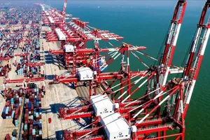 Cảng Nam Sa tại Quảng Châu, Trung Quốc. Ảnh: XINHUA