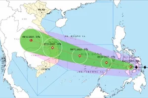 Dự báo sáng mai (ngày 5-11) bão Kalmaegi sẽ di chuyển vào Biển Đông trở thành cơn bão thứ 13 - Ảnh Trung tâm dự báo khí tượng thủy văn quốc gia