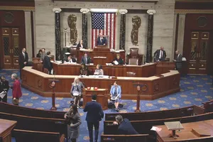 Phiên thông qua ngân sách của Hạ viện Mỹ tối 12-11. Ảnh: House TV