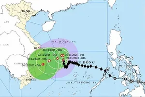 Bão số 15 duy trì cường độ mạnh, di chuyển chậm 